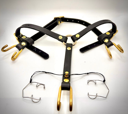 Leather Nose and mouth spreader harness -BDSM-Handmade